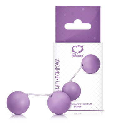Foto 1 do produto Linha Pompoar - Colar Tailândês com 2 Esferas e Cordão em Silicone | Cor: Roxo