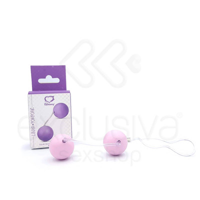Linha Pompoar - Colar Tailândês com 2 Esferas e Cordão em Silicone | Cor: Rosa