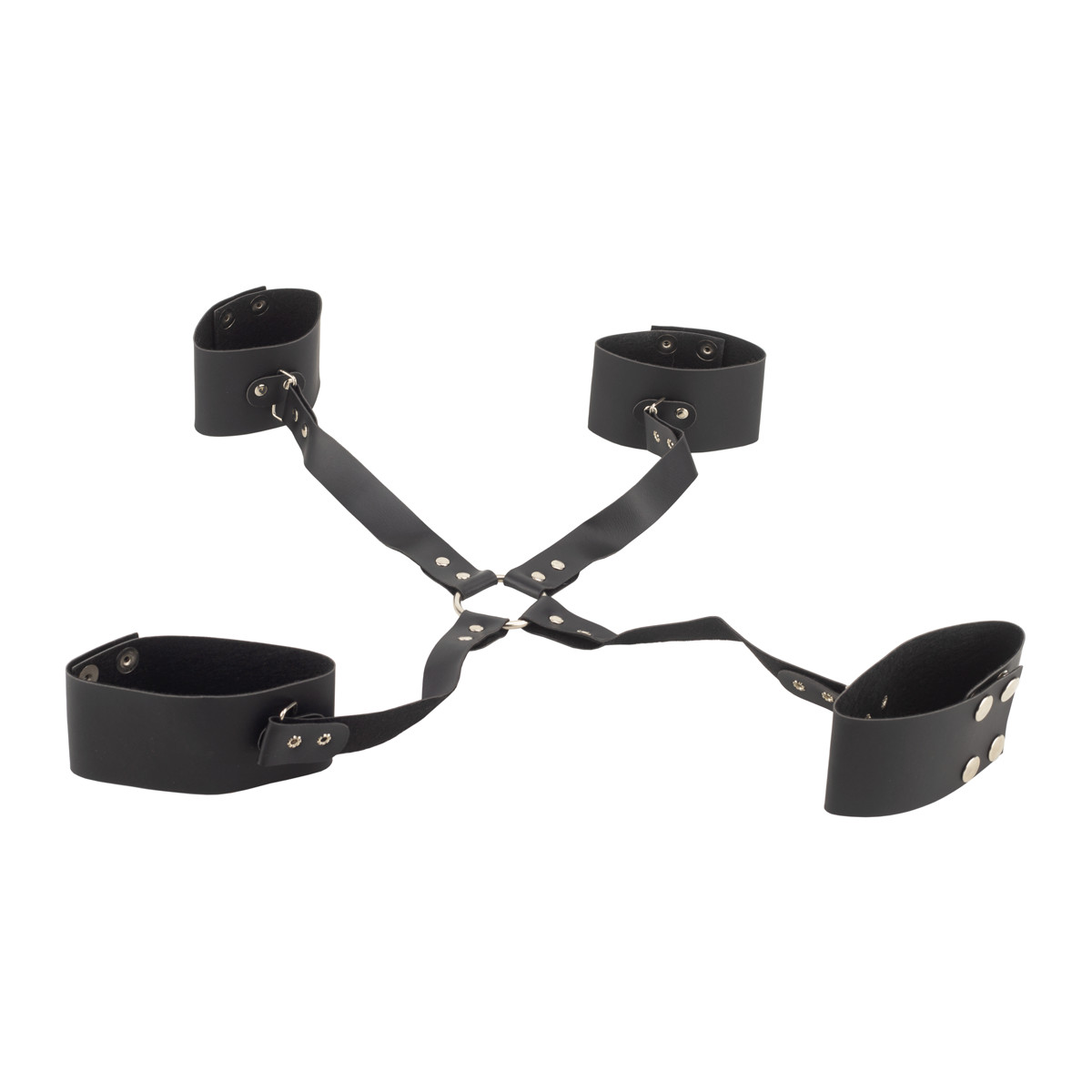 Conjunto de Algemas e Tornozeleiras com Distanciador em Couro Sintético - Sexy Fantasy Linha Sado | Tamanho Único - 2