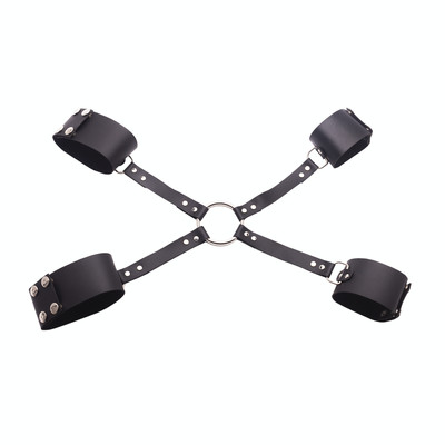 Conjunto de Algemas e Tornozeleiras com Distanciador em Couro Sintético - Sexy Fantasy Linha Sado | Tamanho Único