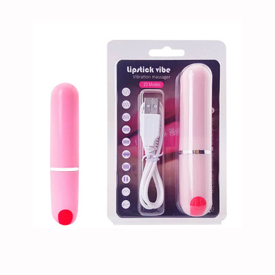 Foto 1 do produto Lipstick Vibe Vibration Massager - Vibrador em Forma de Batom com 10 Modos de Vibração e Carregamento via USB - 5,2 x 1,9 cm