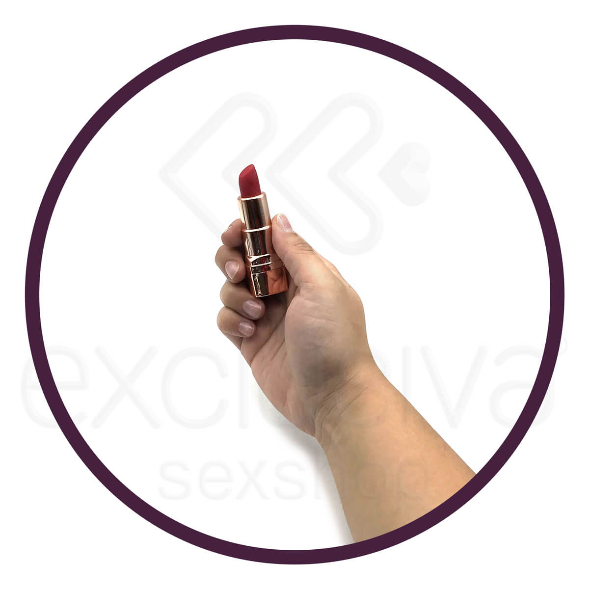 Mini Vibrador em Forma de Batom Recarregável com 10 Modos de Vibração - Lipstick Vibratory Egg | 7,5 x 2,2 cm - 7