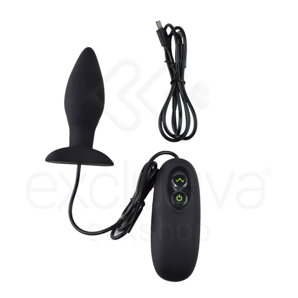Little Toys Recargeable Butt Plug - Plug Anal em Silicone Soft Touch com 10 Modos de Vibração e Controle Remoto - 9,8 x 3,2 cm - 3