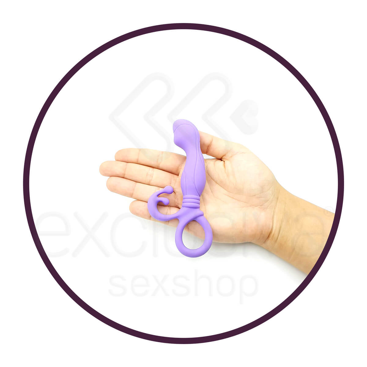 Little Turtle - Estimulador de Próstata em Silicone Soft Touch com Estimulador de Períneo e Alça de Segurança - 12,5 x 2 cm | Cor: Roxo - 2