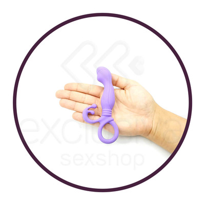 Foto 2 do produto Little Turtle - Estimulador de Próstata em Silicone Soft Touch com Estimulador de Períneo e Alça de Segurança - 12,5 x 2 cm | Cor: Roxo