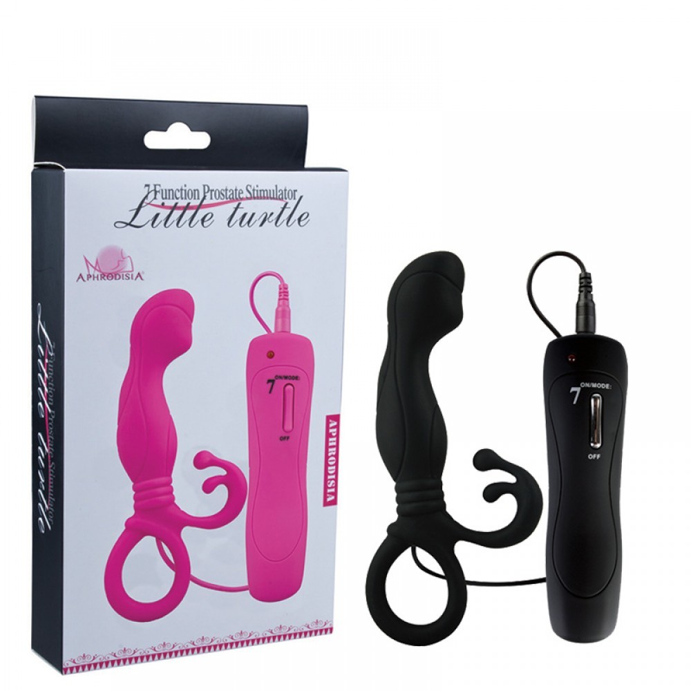 Estimulador de Próstata com 7 Modos de Vibração em Silicone Soft Touch com Estimulador de Períneo e Alça de Segurança - Little Turtle | Disponível em 2 Cores | 12,5 x 2 cm - 1