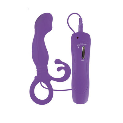 Foto 3 do produto Estimulador de Próstata com 7 Modos de Vibração em Silicone Soft Touch com Estimulador de Períneo e Alça de Segurança - Little Turtle | Disponível em 2 Cores | 12,5 x 2 cm