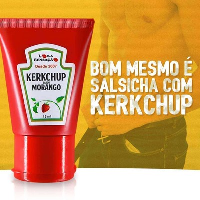 Gel lubrificante Beijável com Sabor de Morango 15 ml - Loka Sensação Kerkchup