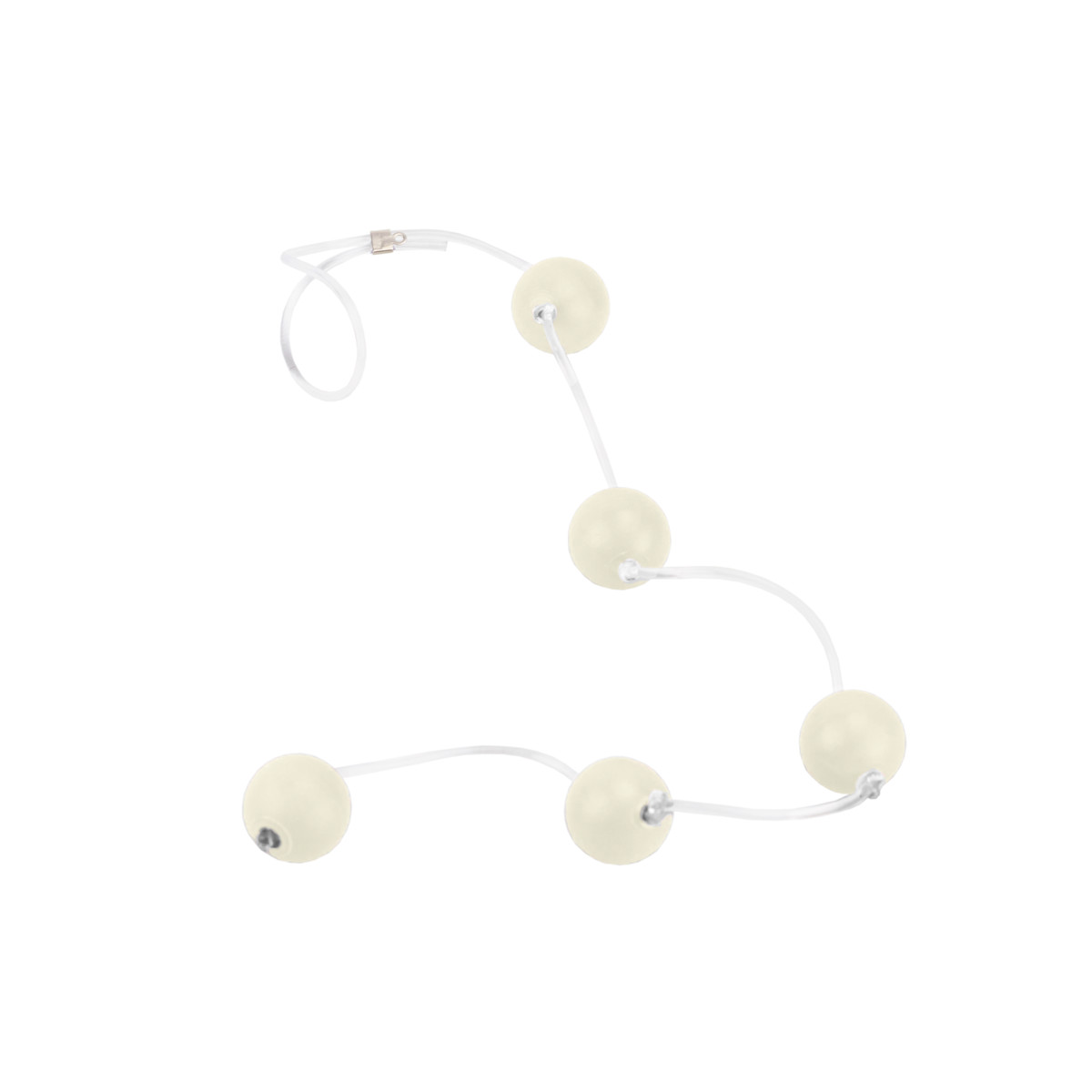 Colar Tailandês com 5 Esferas e Cordão de Silicone no Tamanho P - Sexy Fantasy | Cor: Branco - 2