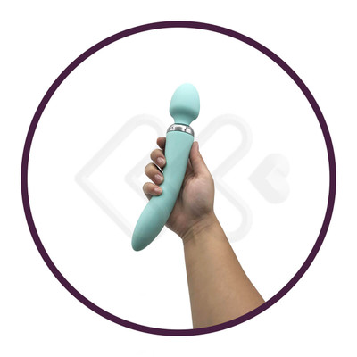 Foto 3 do produto Love Magic Dual Wand - Vibrador e Massageador Recarregável com 10 Modos de Vibração - 23 x 4 cm | Cor: Verde Claro