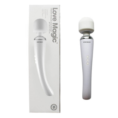 Foto 1 do produto Love Magic Elegance- Vibrador Massageador Recarregável com 20 Modos de Vibrações e 8 Velocidades - 29,5 x 5,5 cm | Cor: Branco