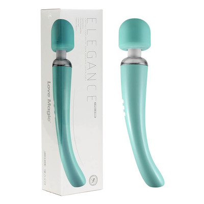 Foto 1 do produto Love Magic Elegance- Vibrador Massageador Recarregável com 20 Modos de Vibrações e 8 Velocidades - 29,5 x 5,5 cm | Cor: Verde