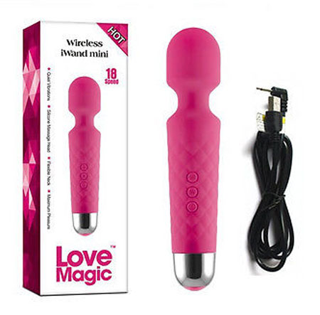 Love Magic - Massageador Erótico Recarregável em Soft Touch com 18 Funções de Vibração - 20 x 4 cm | Cor: Rosa - 2