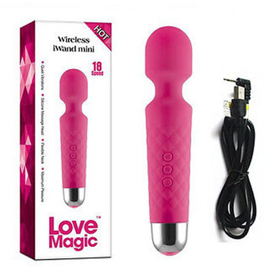 Foto 2 do produto Love Magic - Massageador Erótico Recarregável em Soft Touch com 18 Funções de Vibração - 20 x 4 cm | Cor: Rosa