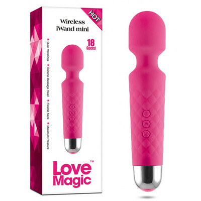 Foto 1 do produto Love Magic - Massageador Erótico Recarregável em Soft Touch com 18 Funções de Vibração - 20 x 4 cm | Cor: Rosa
