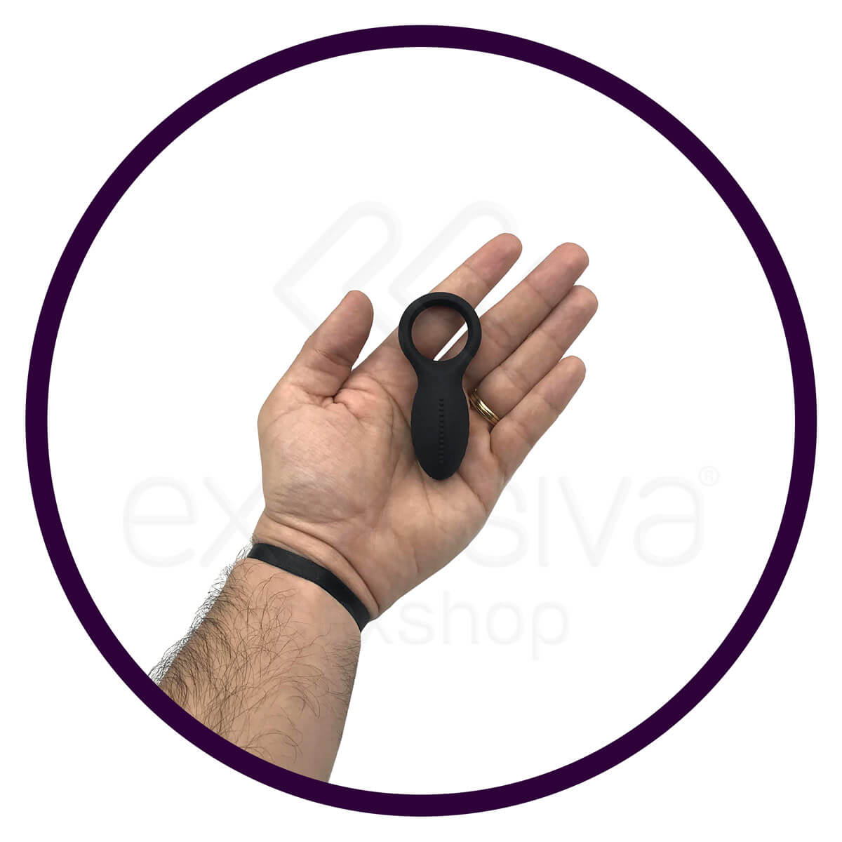 Love Moment Rock Man - Anel Peniano em Silicone com Vibração Única e Texturas Massageadoras - 8,1 x 3,5 cm - 4