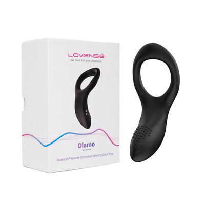Lovense Diamo - Anel Peniano Recarregável em Silicone com Estimulador Clitoriano, 7 Modos de Vibração e Aplicativo
