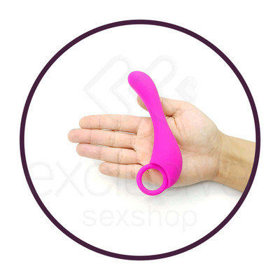 Foto 3 do produto Lover - Estimulador de Próstata em Silicone Soft Touch com Alça de Segurança - 13,5 x 3,1 cm  | Cor: Rosa