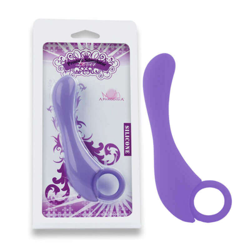 Lover - Estimulador de Próstata em Silicone Soft Touch com Alça de Segurança - 13,5 x 3,1 cm | Cor: Roxo - 1