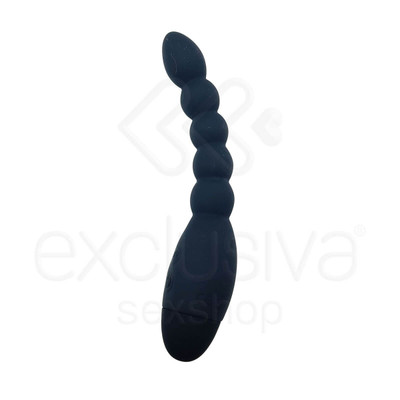 Foto 2 do produto Lovers Beads - Plug Anal Escalonado com 10 Modos de Vibrações - 18,2 x 2,4 cm | Cor: Preto