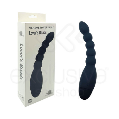 Foto 1 do produto Lovers Beads - Plug Anal Escalonado com 10 Modos de Vibrações - 18,2 x 2,4 cm | Cor: Preto