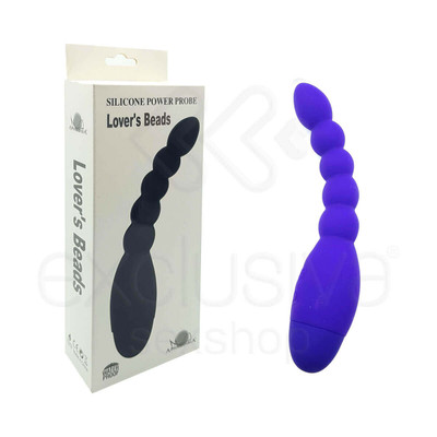 Foto 1 do produto Lovers Beads - Plug Anal Escalonado com 10 Modos de Vibrações - 18,2 x 2,4 cm | Cor: Roxo