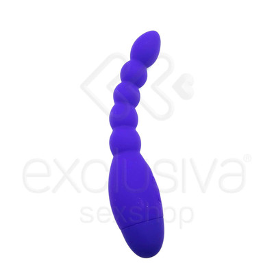 Foto 2 do produto Lovers Beads - Plug Anal Escalonado com 10 Modos de Vibrações - 18,2 x 2,4 cm | Cor: Roxo