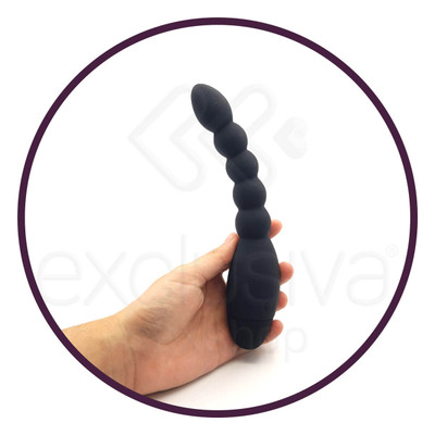 Foto 3 do produto Lovers Beads - Plug Anal Escalonado com 10 Modos de Vibrações - 18,2 x 2,4 cm | Cor: Preto