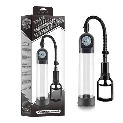 Lovetoy Accu-Meter Pro Pump - Bomba Peniana Manual com Manopla e Manômetro- 20 x 6,3 cm