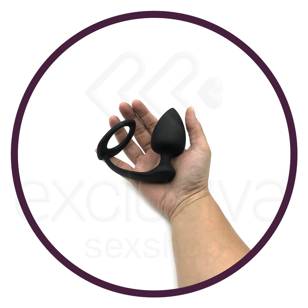 Lovetoy - Anel Peniano com Plug Anal em Formato Cônico - 7,2 x 4,1 cm - 3