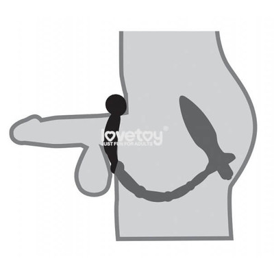 Foto 2 do produto Lovetoy - Anel Peniano com Plug Anal em Formato Cônico e Duas Cápsulas Vibratórias - 9 x 3,8 cm