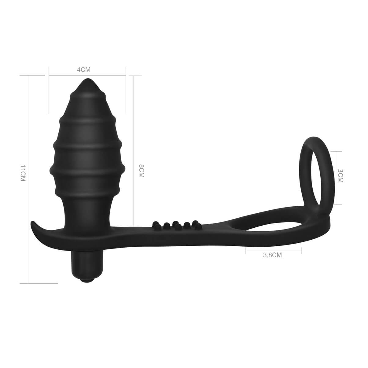 Lovetoy Ass-Rasca Vibrating Plug - Estimulador de Próstata com Anel Duplo e 10 Modos de Vibração - 3