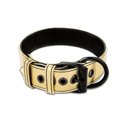 Foto 3 do produto Lovetoy Bondage Fetish Collection - Coleira em Couro Sintético com Corrente de Metal | Cor: Dourado