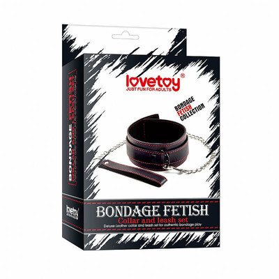 Foto 1 do produto Lovetoy Bondage Fetish Collection - Coleira em Couro Sintético e Vinil com Guia