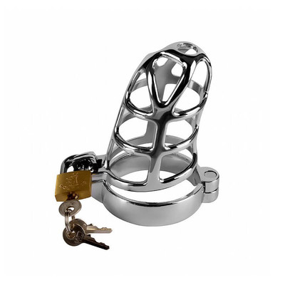 Foto 2 do produto Lovetoy - Cinto de Castidade Masculino em Aço com Grade e Anel para Escroto - 9,2 x 4,1 cm
