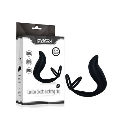 Estimulador de Próstata com Anel Duplo - Lovetoy Combo Double Cockring Plug | 7,9 x 3,4 cm