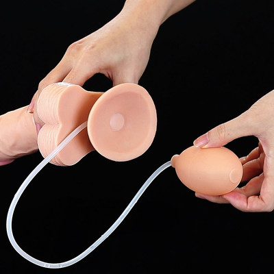 Foto 5 do produto Prótese Realística em TPE com Glande Definida, Veias Salientes, Escroto, Ventosa e Simulador de Ejaculação - Lovetoy Cumming Softee | 18,5 x 4,5 cm