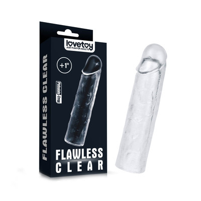 Capa Peniana Realística em Jelly Transparente - Lovetoy Flawless Clear +1 | 15 x 3,5 cm