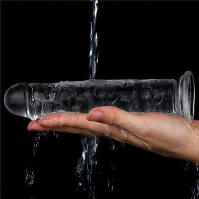 Prótese Peniana Transparente em TPE com Glande Definida, Veias Salientes e Ventosa - Lovetoy Flawless Clear 7.0/7.1 | 16,3 x 3,3 cm