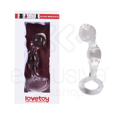 Lovetoy Glass Romance - Massageador de Próstata em Vidro com Alça - 9 x 3 cm