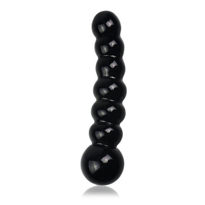 Foto 2 do produto Lovetoy Glass Romance - Plug Anal Escalonado Feito em Vidro - 15 x 3 cm | Cor: Preto