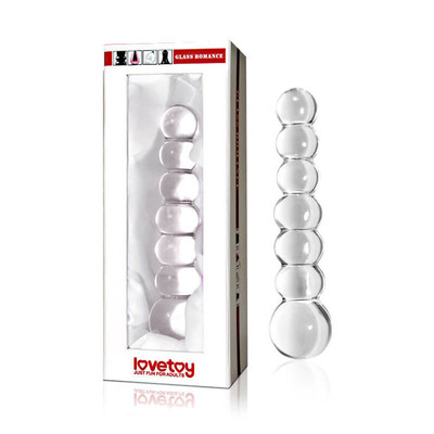 Lovetoy Glass Romance - Plug Anal Escalonado Feito em Vidro - 15 x 3 cm | Cor: Transparente