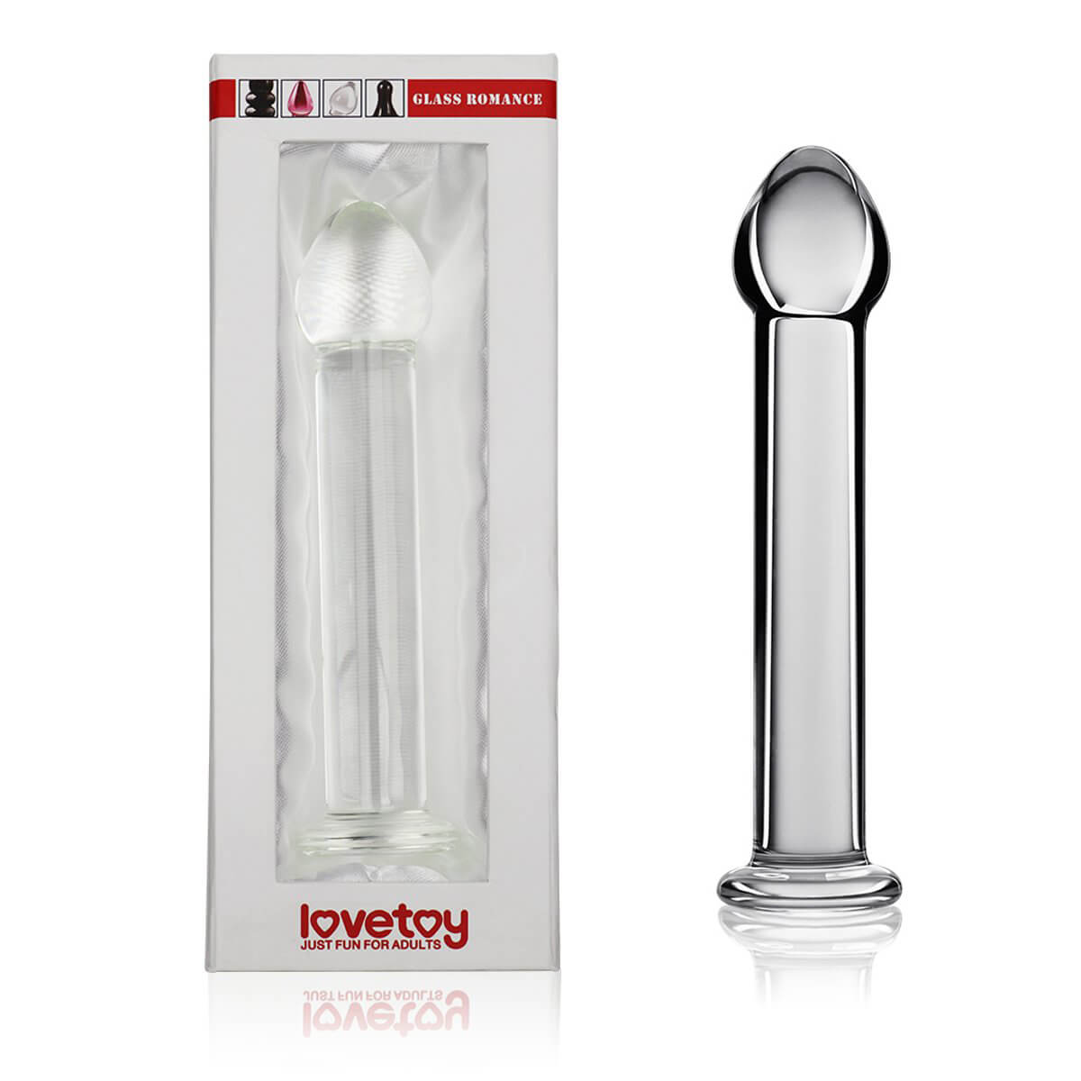 Lovetoy Glass Romance - Plug Anal Liso Feito em Vidro - 16,5 x 3,4 cm | Cor: Transparente - 1