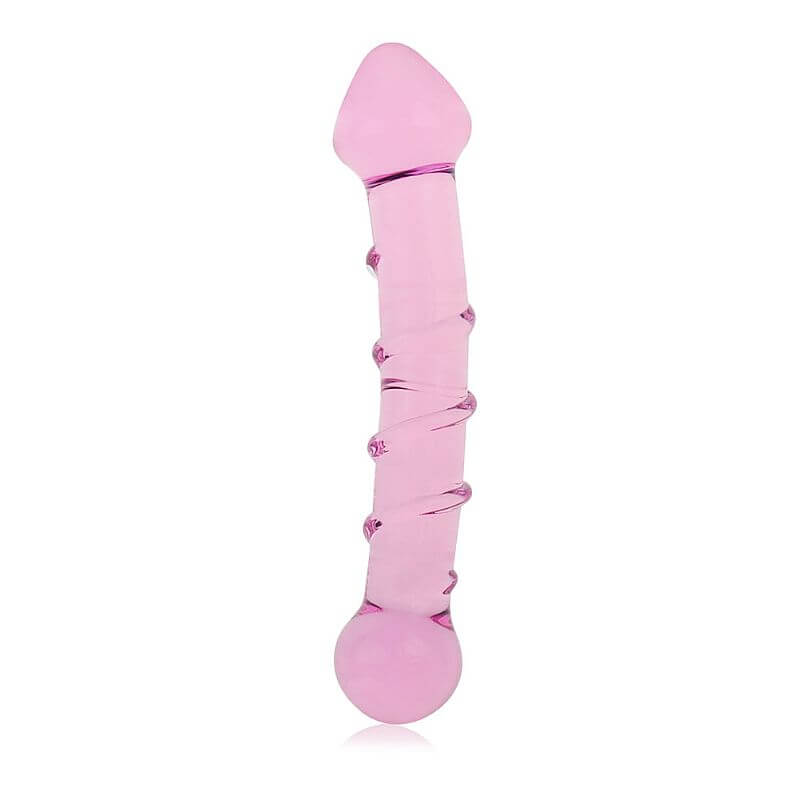Lovetoy Glass Romance - Plug Anal com Saliências em Espiral Feito em Vidro - 17 x 4 cm | Cor: Rosa - 2