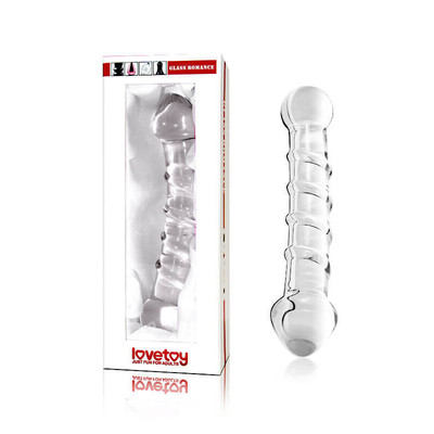Foto 1 do produto Lovetoy Glass Romance - Plug Anal com Saliências em Espiral Feito em Vidro - 17 x 4 cm | Cor: Transparente