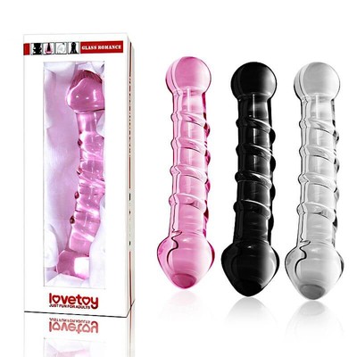 Foto 1 do produto Lovetoy Glass Romance - Plug Anal com Saliências em Espiral Feito em Vidro - 17 x 4 cm | Cor: Preto