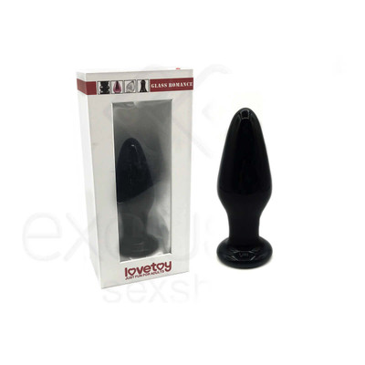 Foto 1 do produto Lovetoy Glass Romance - Plug Anal em Vidro com Formato Cônico e Base - 8 x 3,7 cm | Cor: Preto