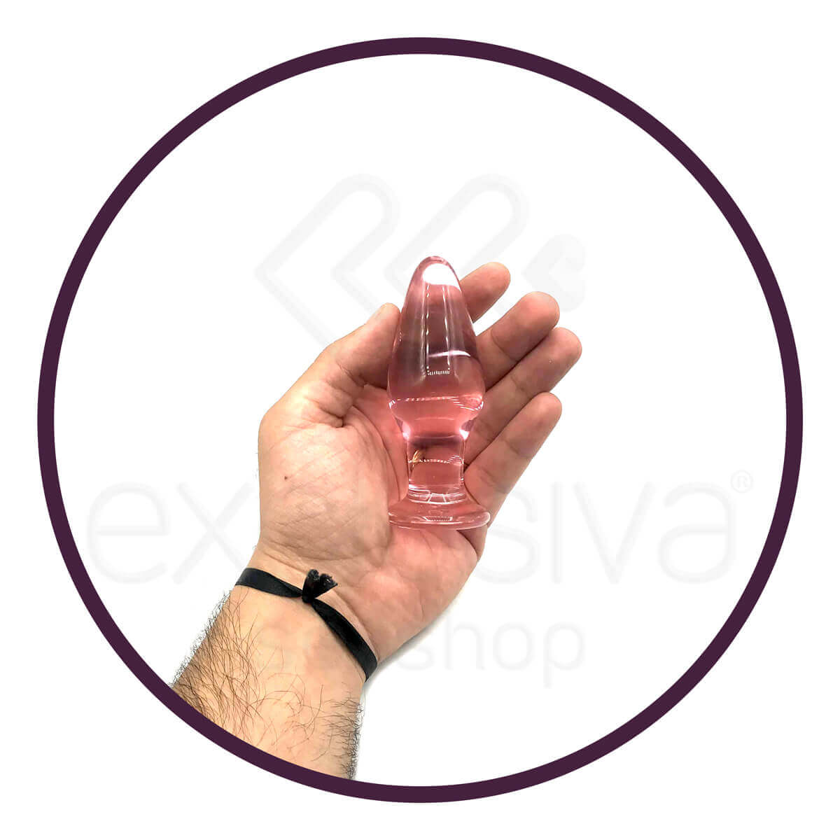 Lovetoy Glass Romance - Plug Anal em Vidro com Formato Cônico e Base - 8 x 3,7 cm | Cor: Rosa - 3