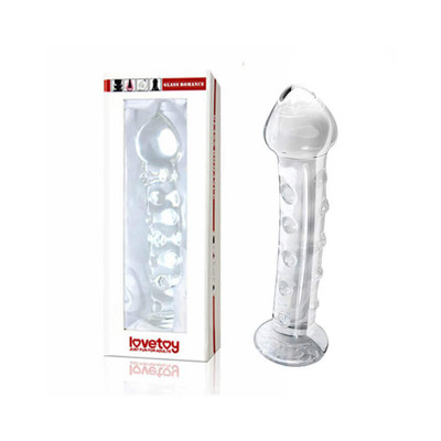 Foto 1 do produto Lovetoy Glass Romance - Plug Anal em vidro com Nódulos - 18 x 3,5 cm  | Cor: Transparente