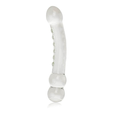 Foto 2 do produto Lovetoy Glass Romance - Plug Anal em vidro com Nódulos e Curva - 18 x 3,5 cm | Cor: Transparente